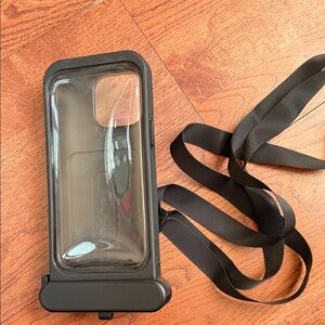 Black Waterproof Phone Case with Strap